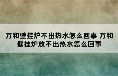 万和壁挂炉不出热水怎么回事 万和壁挂炉放不出热水怎么回事